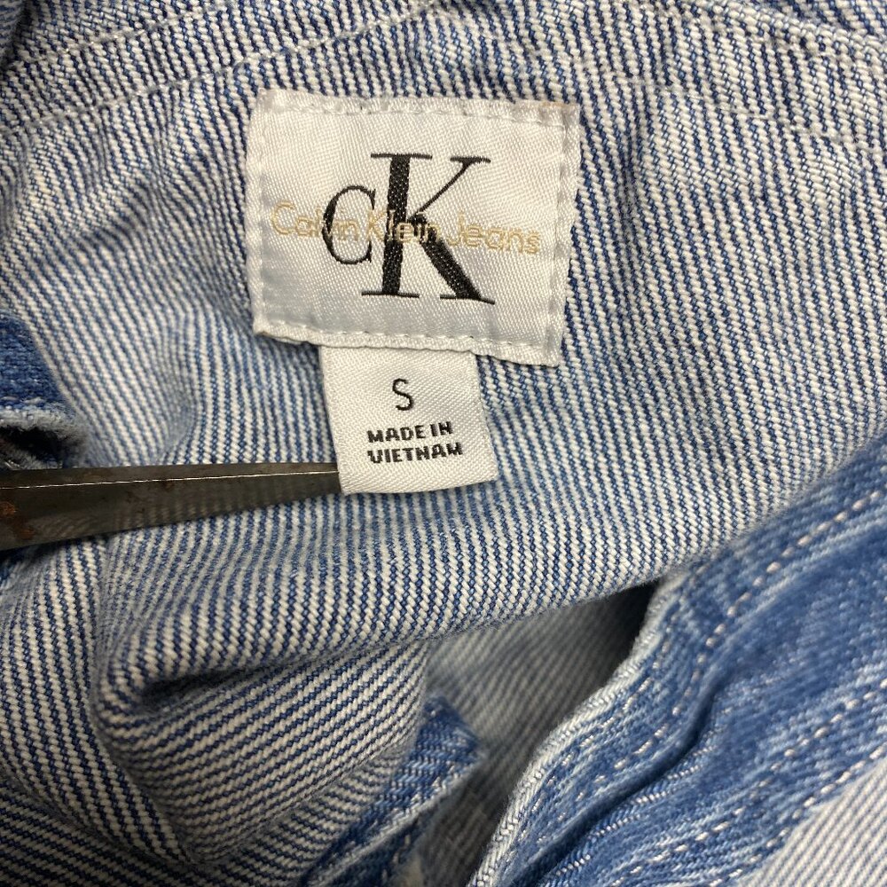 Calvin Klein Denim Overalls Pants tapered slim leg Size Small - Picture 10 of 12